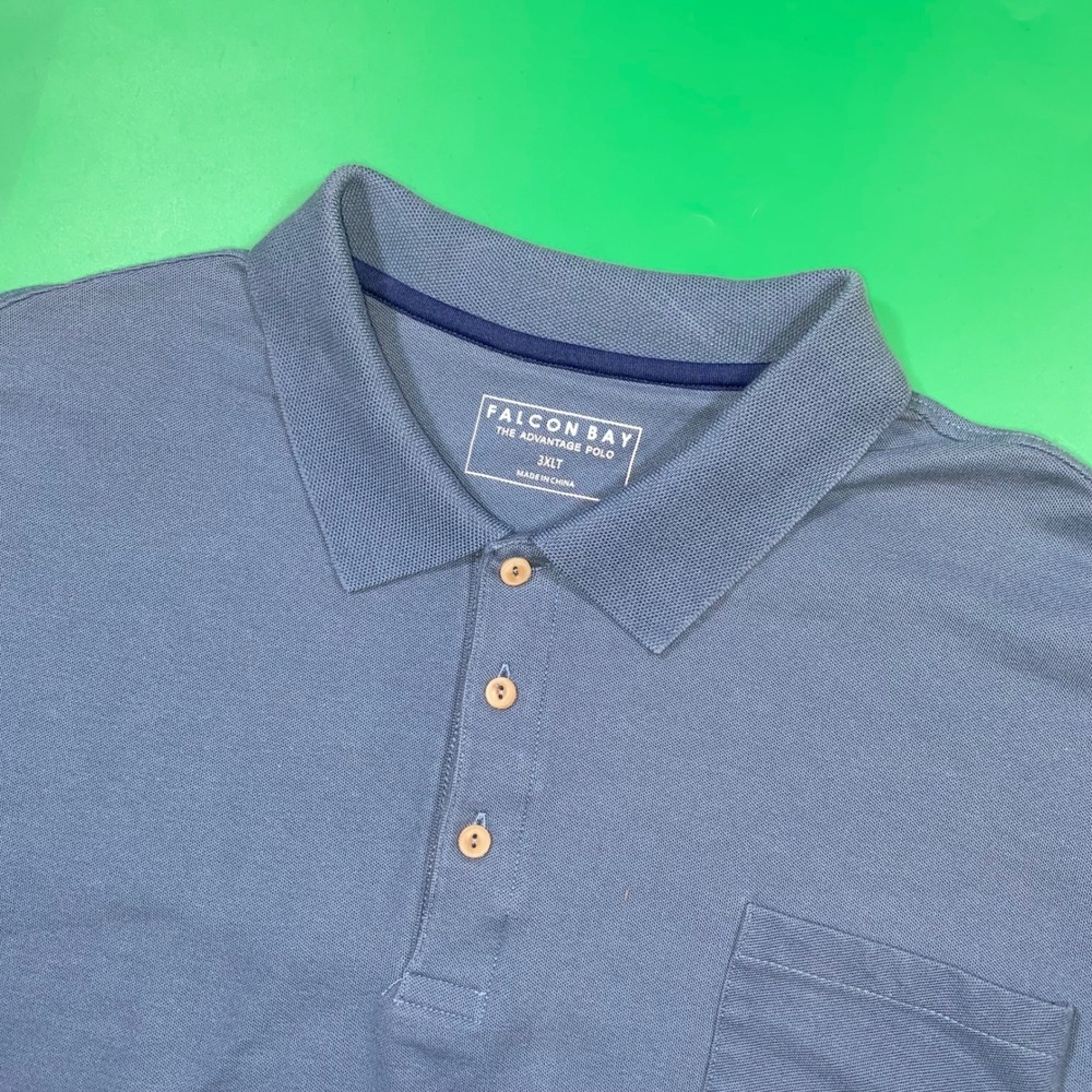 Falcon Bay The‎ Advantage Polo Shirt 3XLT Short Sleeve Pocket Classic Fit Flaw